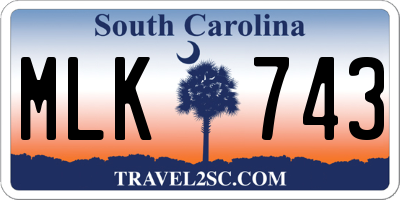SC license plate MLK743
