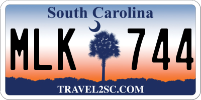SC license plate MLK744