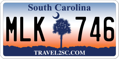 SC license plate MLK746