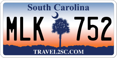 SC license plate MLK752