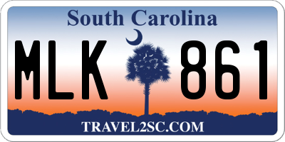 SC license plate MLK861