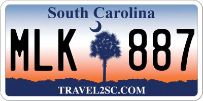 SC license plate MLK887