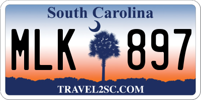SC license plate MLK897