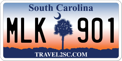 SC license plate MLK901