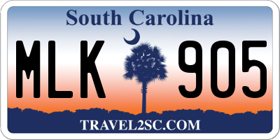 SC license plate MLK905