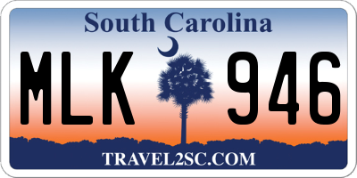 SC license plate MLK946