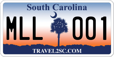 SC license plate MLL001