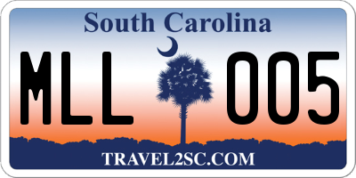 SC license plate MLL005