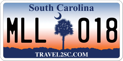 SC license plate MLL018