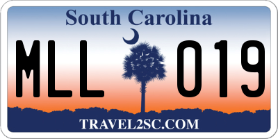 SC license plate MLL019