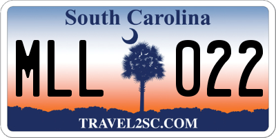 SC license plate MLL022