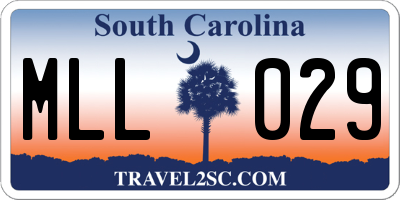 SC license plate MLL029