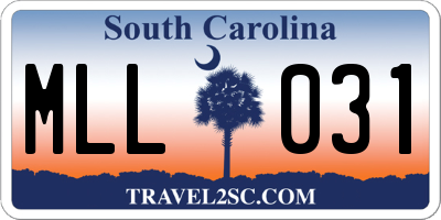 SC license plate MLL031