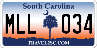 SC license plate MLL034