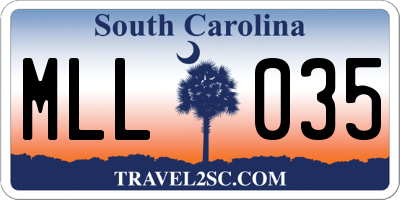 SC license plate MLL035