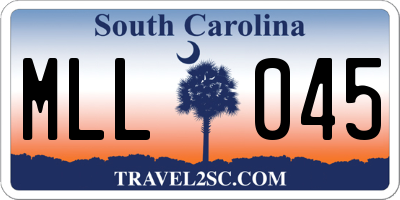 SC license plate MLL045