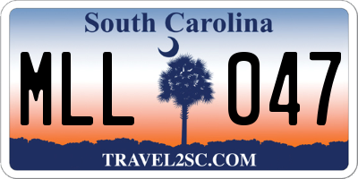 SC license plate MLL047