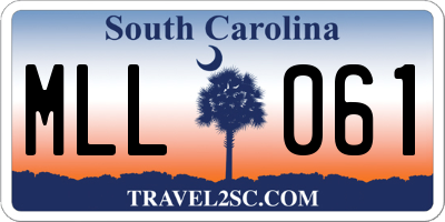 SC license plate MLL061
