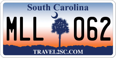 SC license plate MLL062