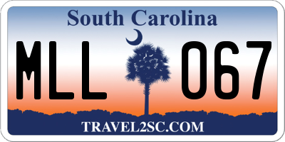 SC license plate MLL067