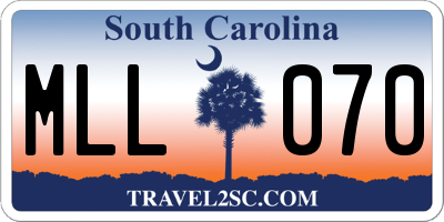 SC license plate MLL070