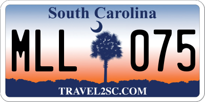 SC license plate MLL075