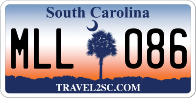 SC license plate MLL086