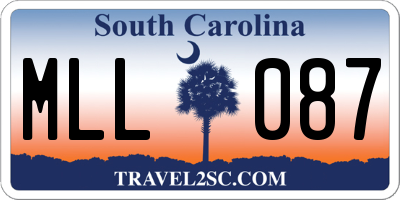SC license plate MLL087