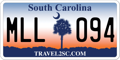 SC license plate MLL094