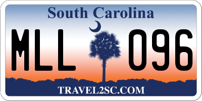 SC license plate MLL096