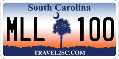 SC license plate MLL100
