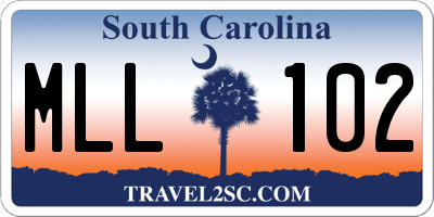 SC license plate MLL102