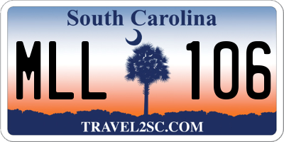 SC license plate MLL106