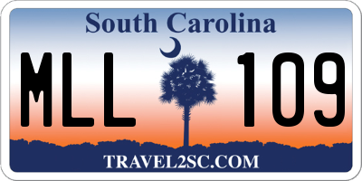 SC license plate MLL109
