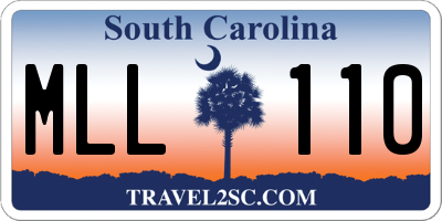 SC license plate MLL110