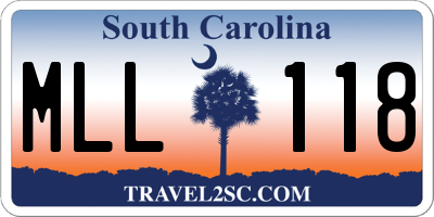 SC license plate MLL118