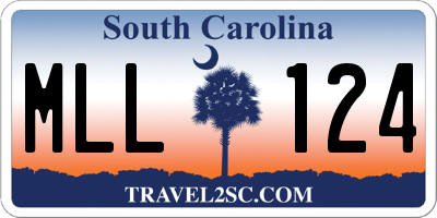 SC license plate MLL124