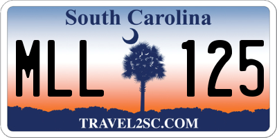 SC license plate MLL125