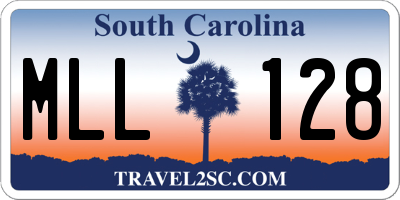 SC license plate MLL128