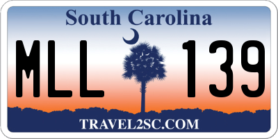 SC license plate MLL139