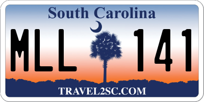 SC license plate MLL141