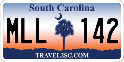 SC license plate MLL142