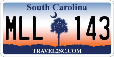 SC license plate MLL143