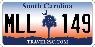 SC license plate MLL149
