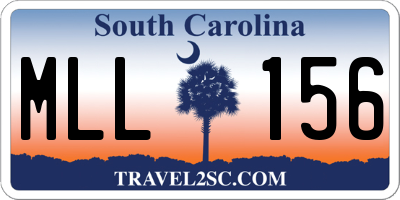 SC license plate MLL156
