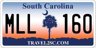 SC license plate MLL160