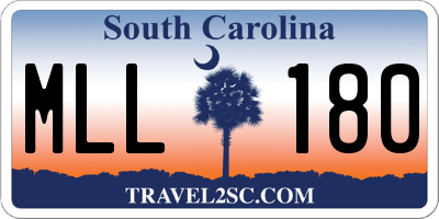 SC license plate MLL180