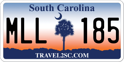 SC license plate MLL185