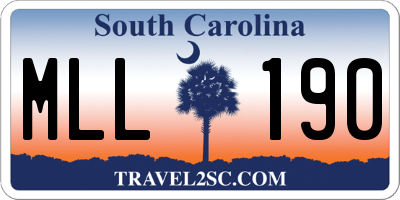 SC license plate MLL190