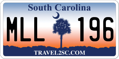 SC license plate MLL196